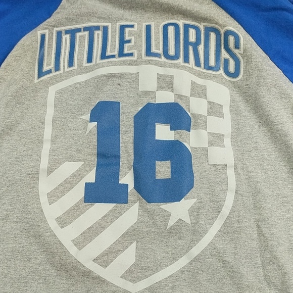 Retro Champion 3/4 Sleeve Ringer Unisex Graphic Tee Madtown Little Lords Size Lg - Picture 6 of 7